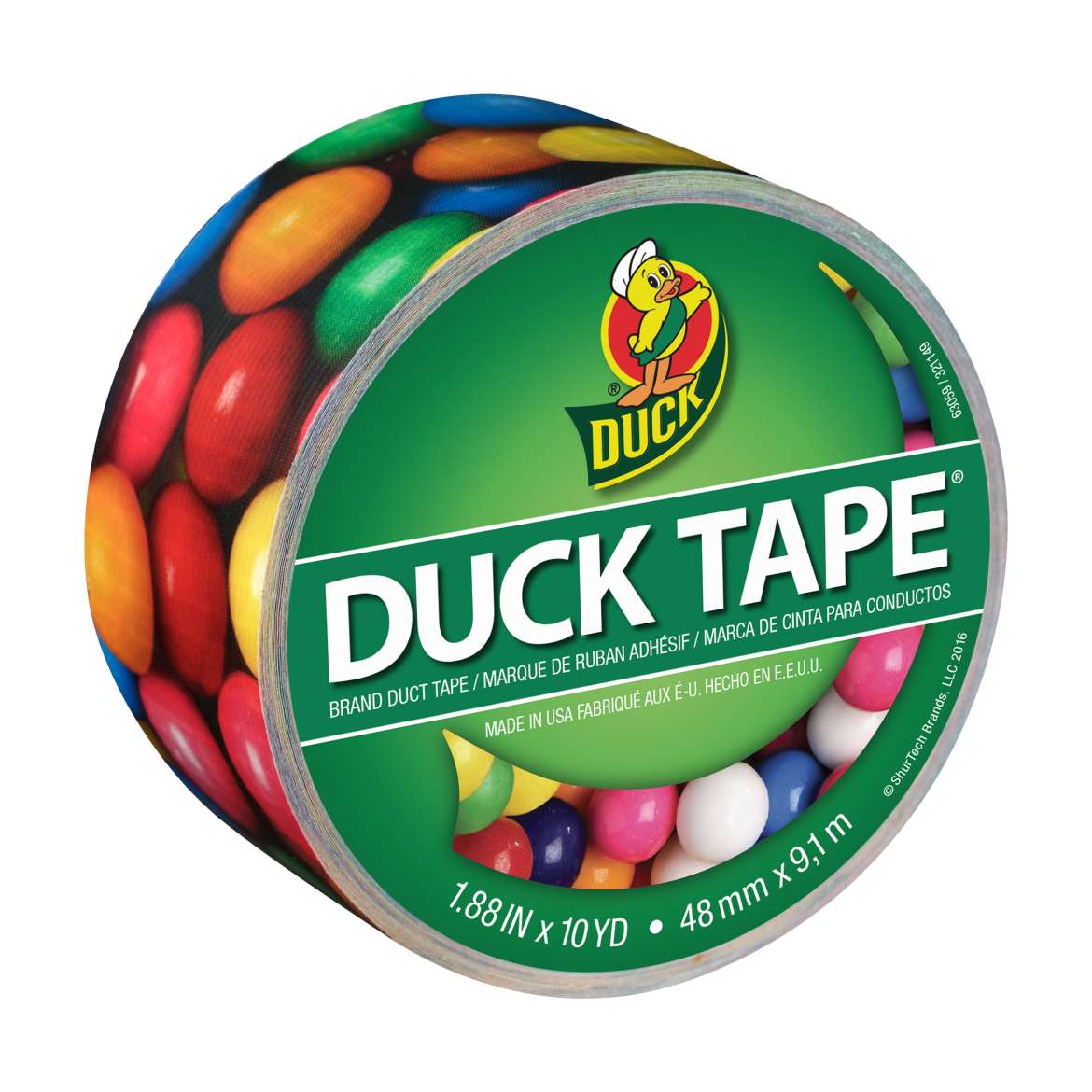 Printed Duck Tape® Brand Duct Tape - Gumballs, 1.88 in. x 10 yd. Image