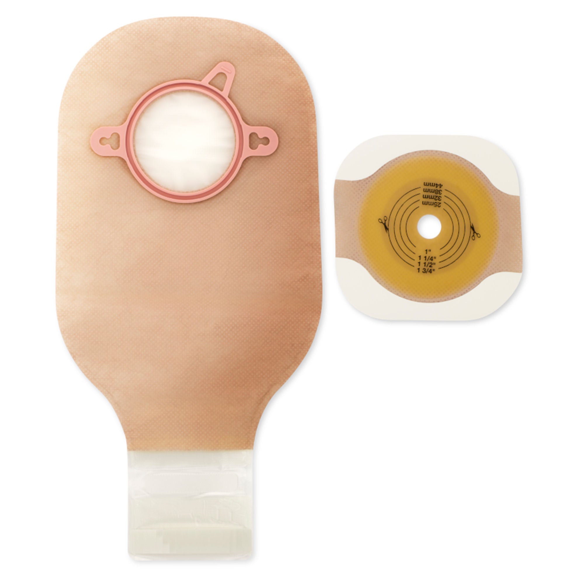 New Image™ 19054 Two-Piece Clear Ileostomy/Colostomy Pouch, 70mm Flange, Blue