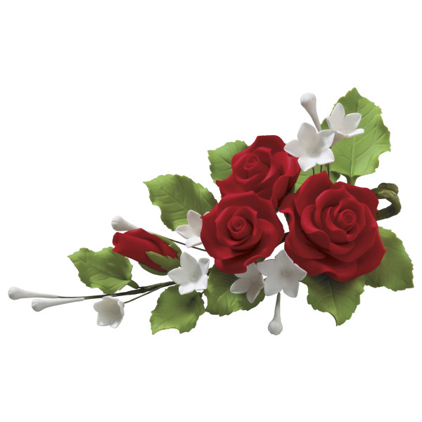 Red Rose Bouquet Gum Paste Sprays