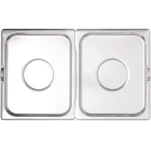 Carlisle, DuraPan, Steam Table Hotel Pan Center Hinged Cover Full-Size, Chrome