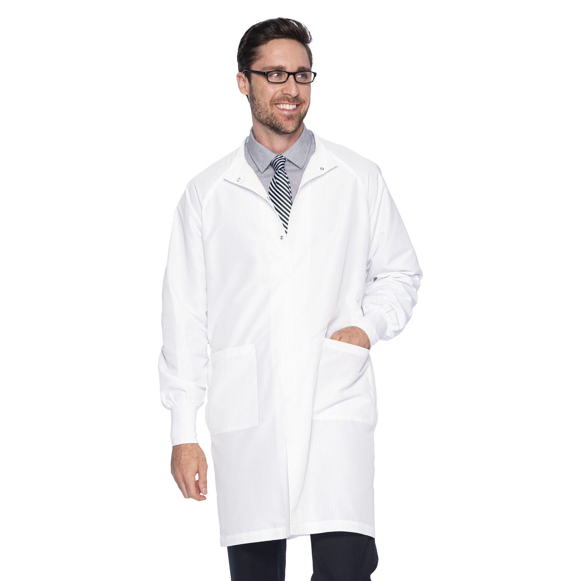 Landau Unisex 2-Pocket Full-Length White Coat-White Coats