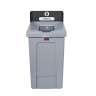 Rubbermaid Commercial, Slim Jim, Recycling Station 1-Stream Landfill, 33 gal, Resin, Gray, Square, Receptacle