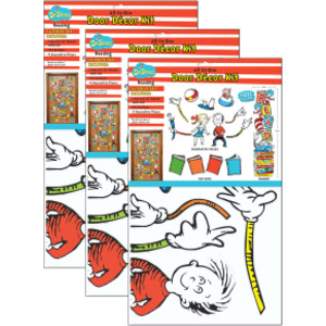Dr. Seuss&trade; Reading All-In-One Door Decor Kit, 34 Pieces Per Set, 3 Sets
