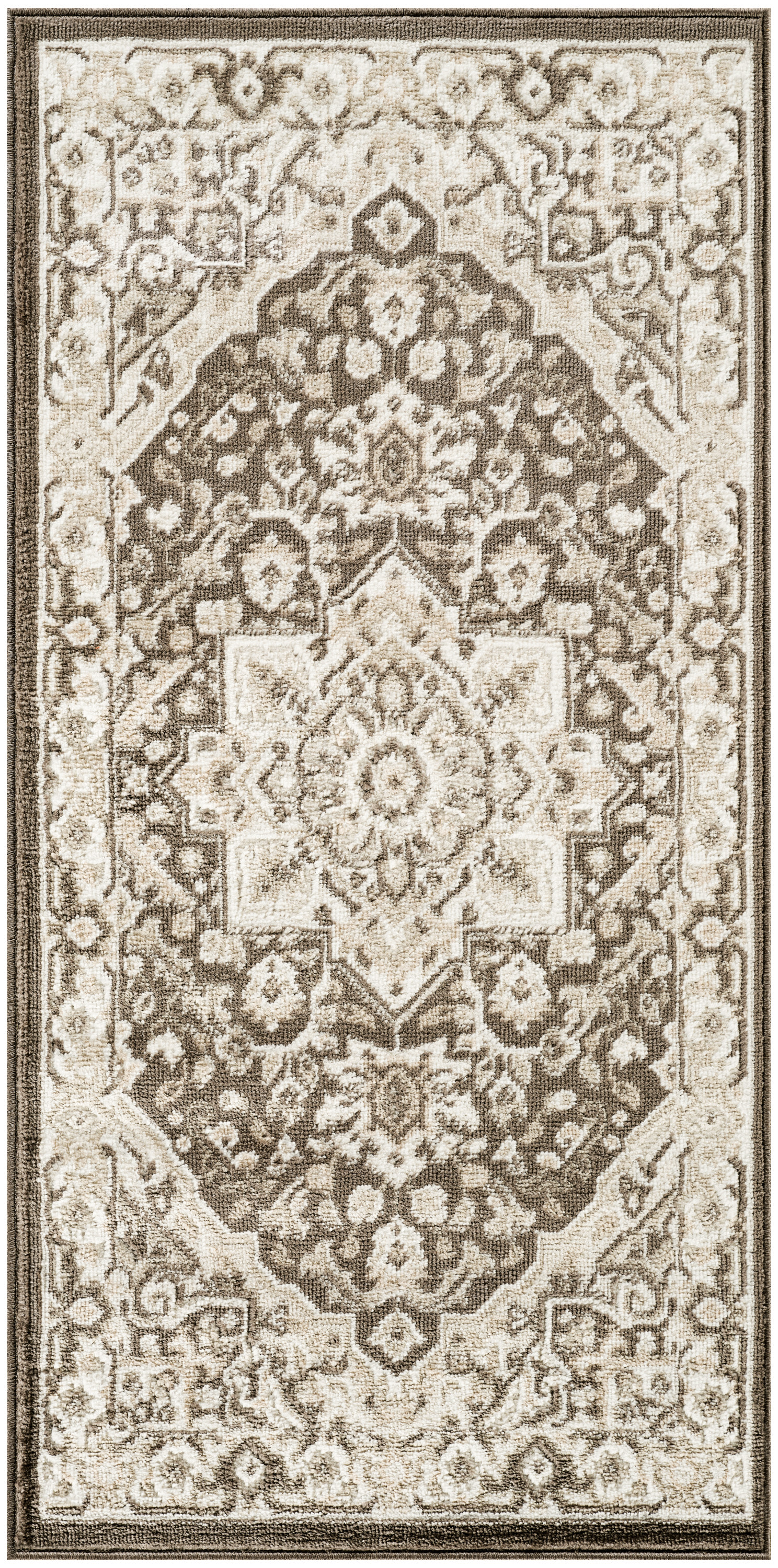 Nourison Dekor 2' x 4' Brown Ivory Vintage Indoor Rug