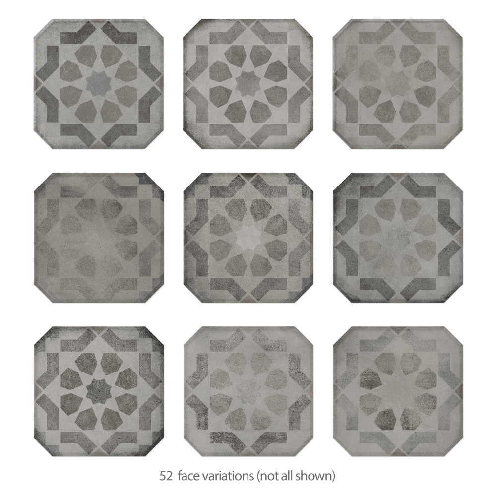 Laverton Octagon Deco Sombra 7-7/8 in. x 7-7/8 in. Porcelain Floor and Wall Tile