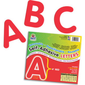 Self-Adhesive Letters, Red, Puffy Font, 4", 78 Characters