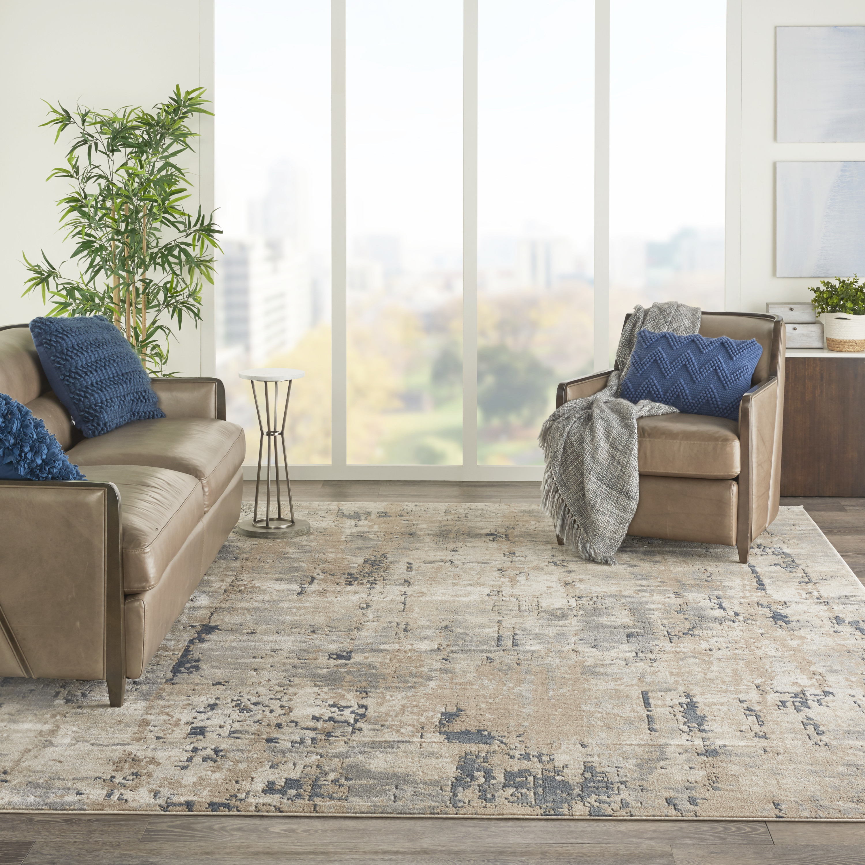Nourison Quarry 6'7" x 9'6" Beige Grey Modern Indoor Rug