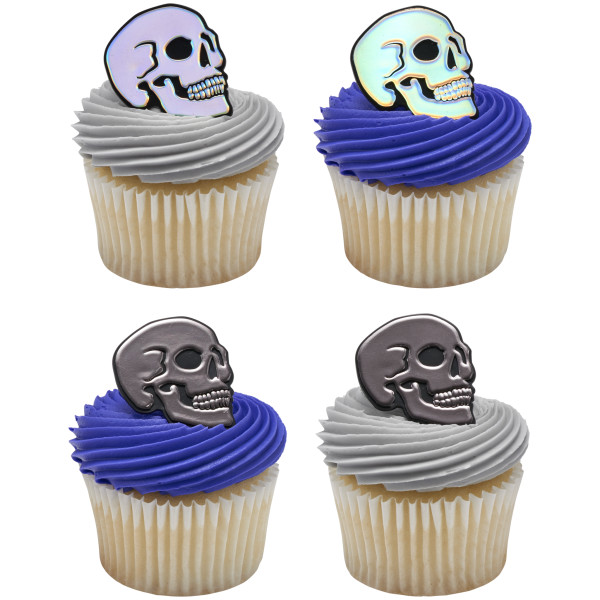 Metallic Skull Cupcake Rings