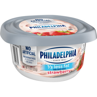 Philadelphia Strawberry Reduced Fat Cream Cheese with 1/3 Less Fat, 7.5 oz Tub