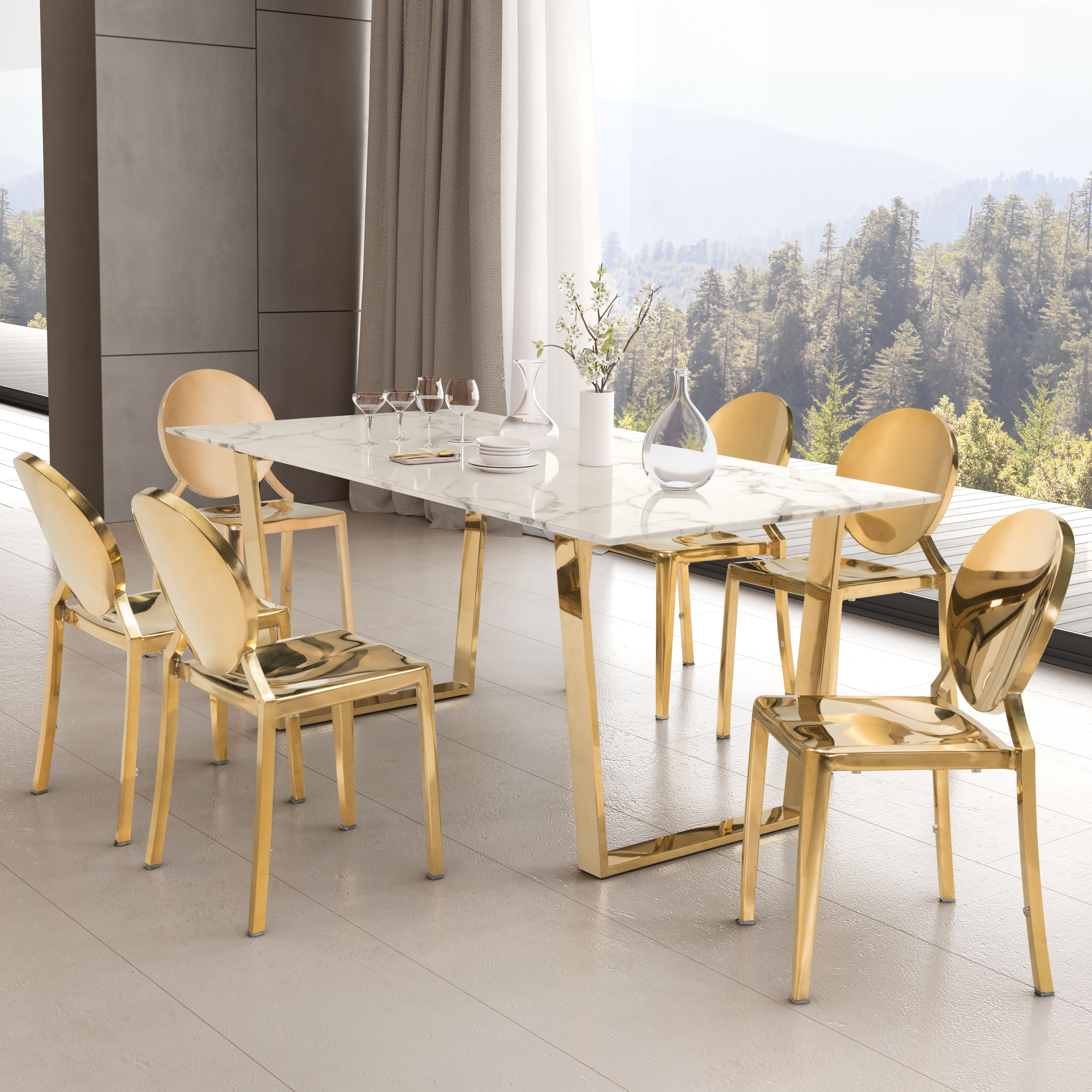 Atlas Dining Table White & Gold product image