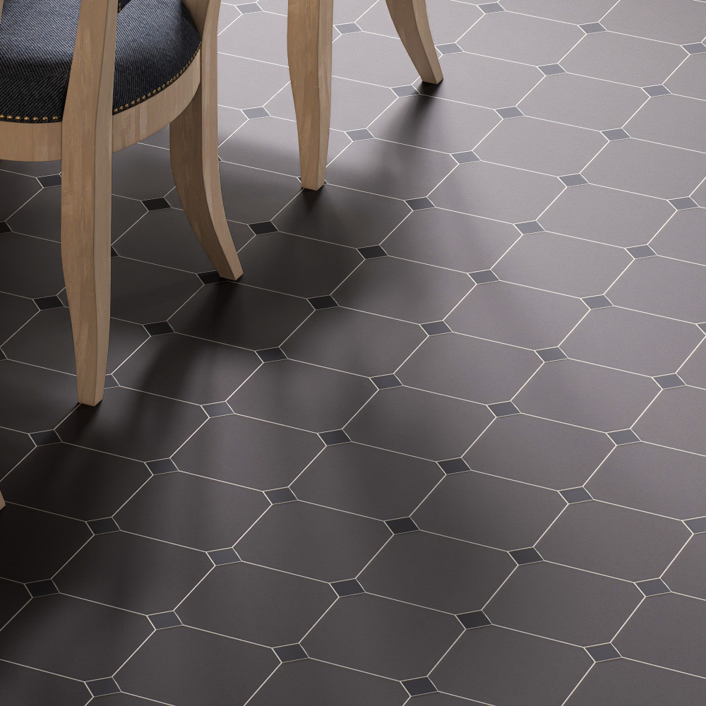 Vaudeville Taco Antracita 1-5/8 in. x 1-5/8 in. Porcelain Floor and Wall Tile