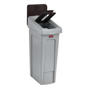 Rubbermaid Commercial, Slim Jim, Paper Slot Insert, Rectangular, Resin, Brown, Receptacle Lid