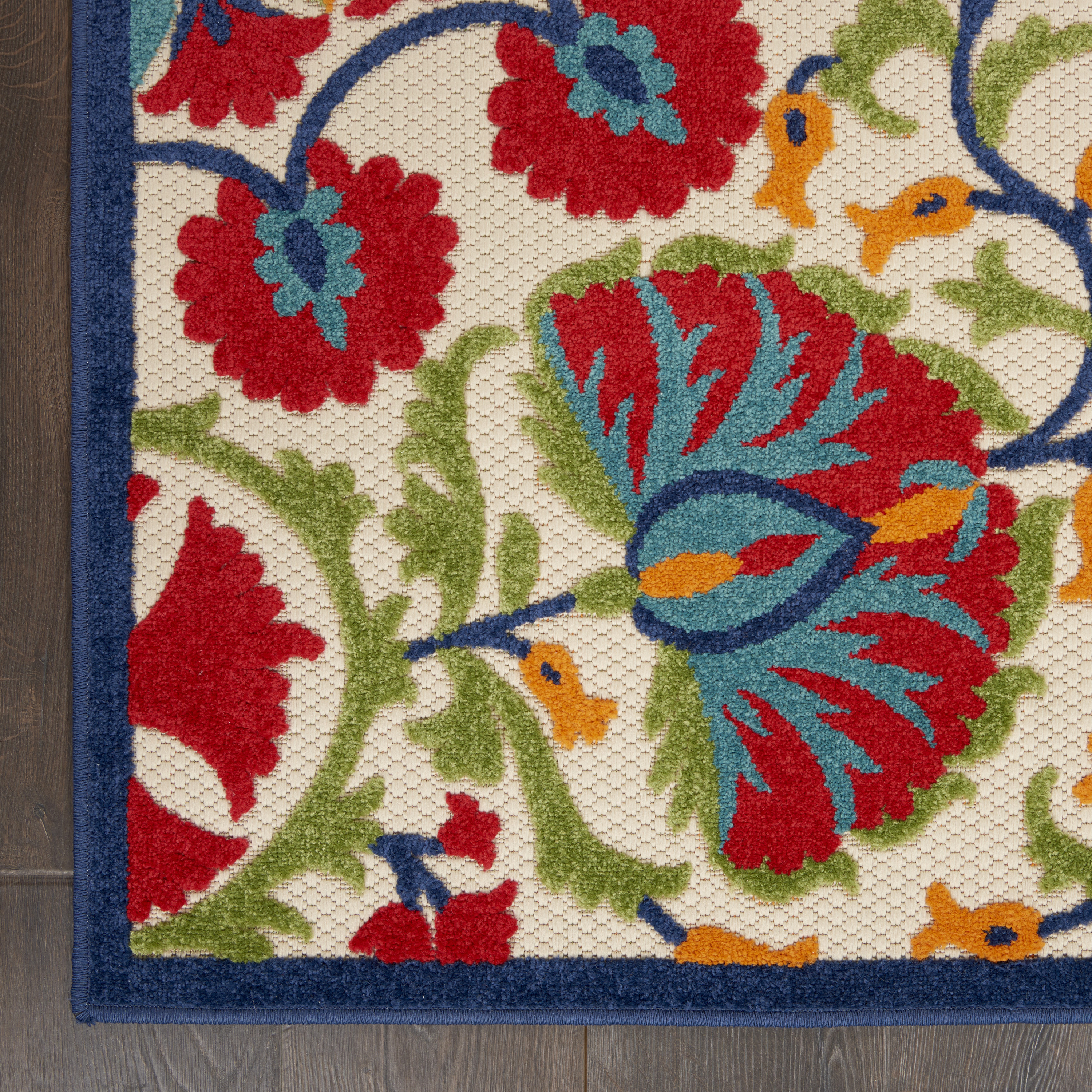 Nourison Aloha 2'8" x 4' Red Multicolor Transitional Rug