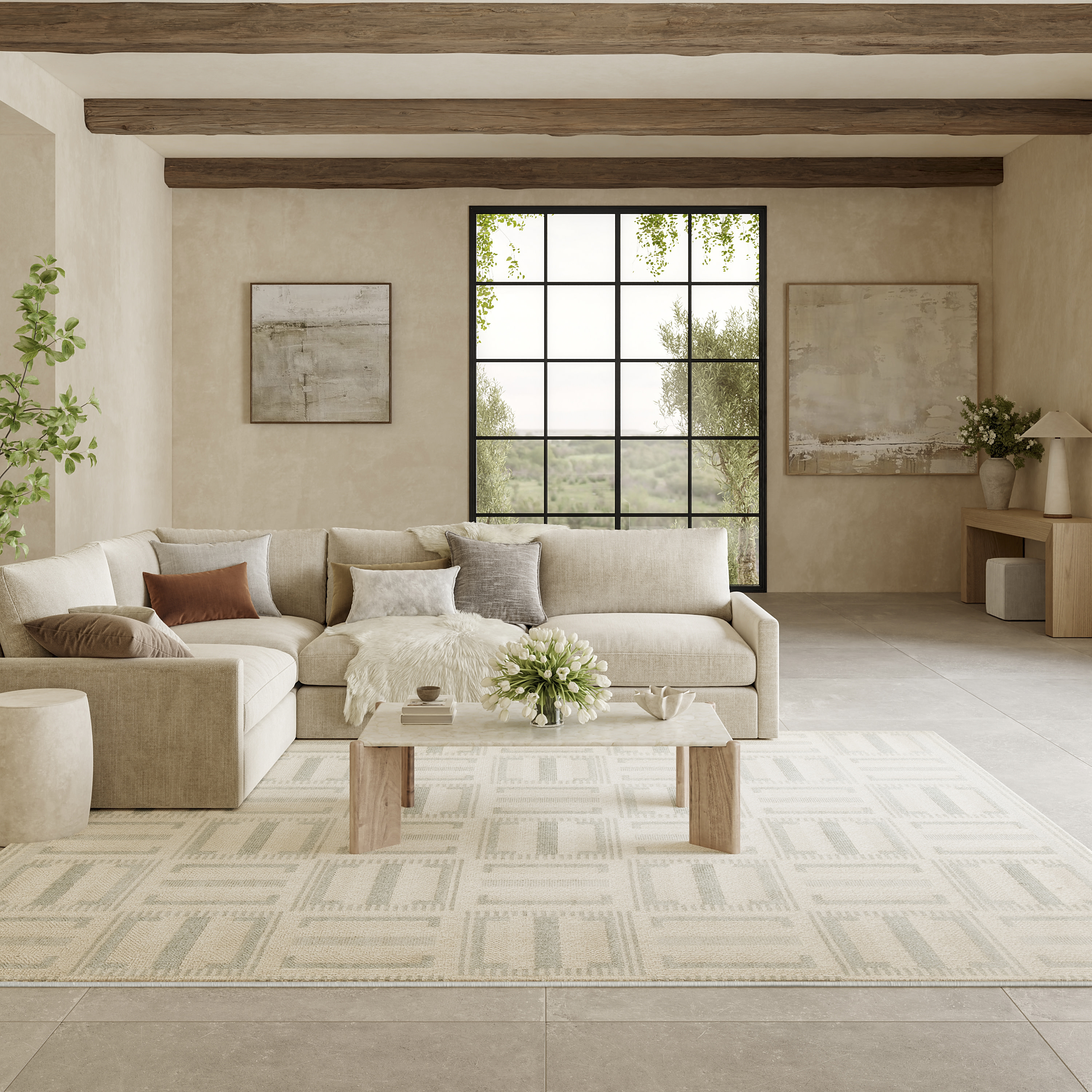 Nourison Nordic 8' x 10' Ivory Blue Modern Indoor Rug