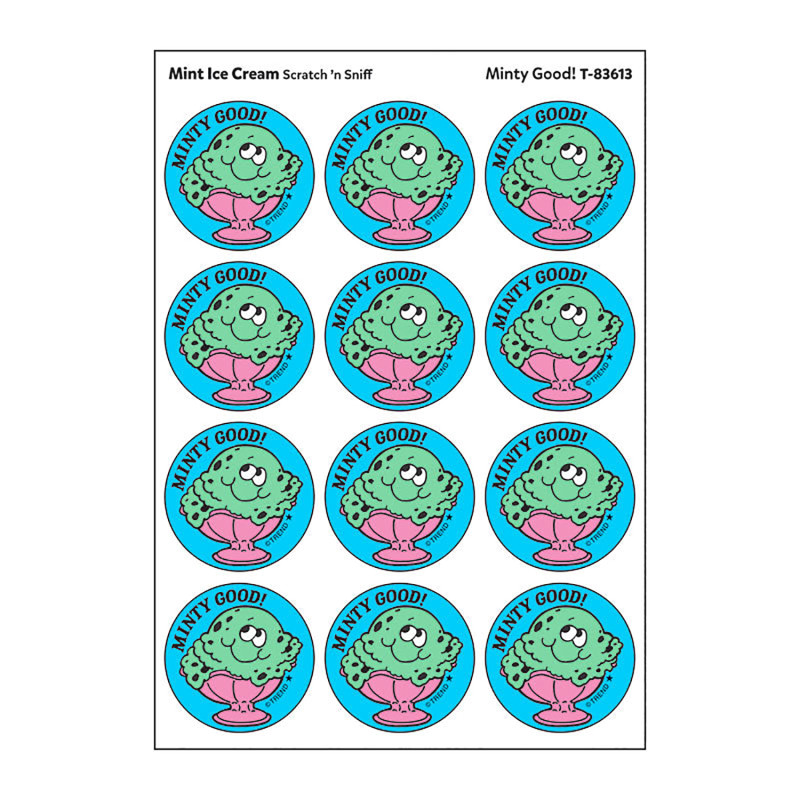 Minty Good!/Mint Ice Cream Scented Stickers, Pack of 24