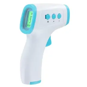 Side view of a hand held digital thermometer.