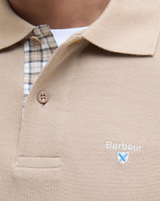 Tartan Pique Polo Shirt Washed Stone
