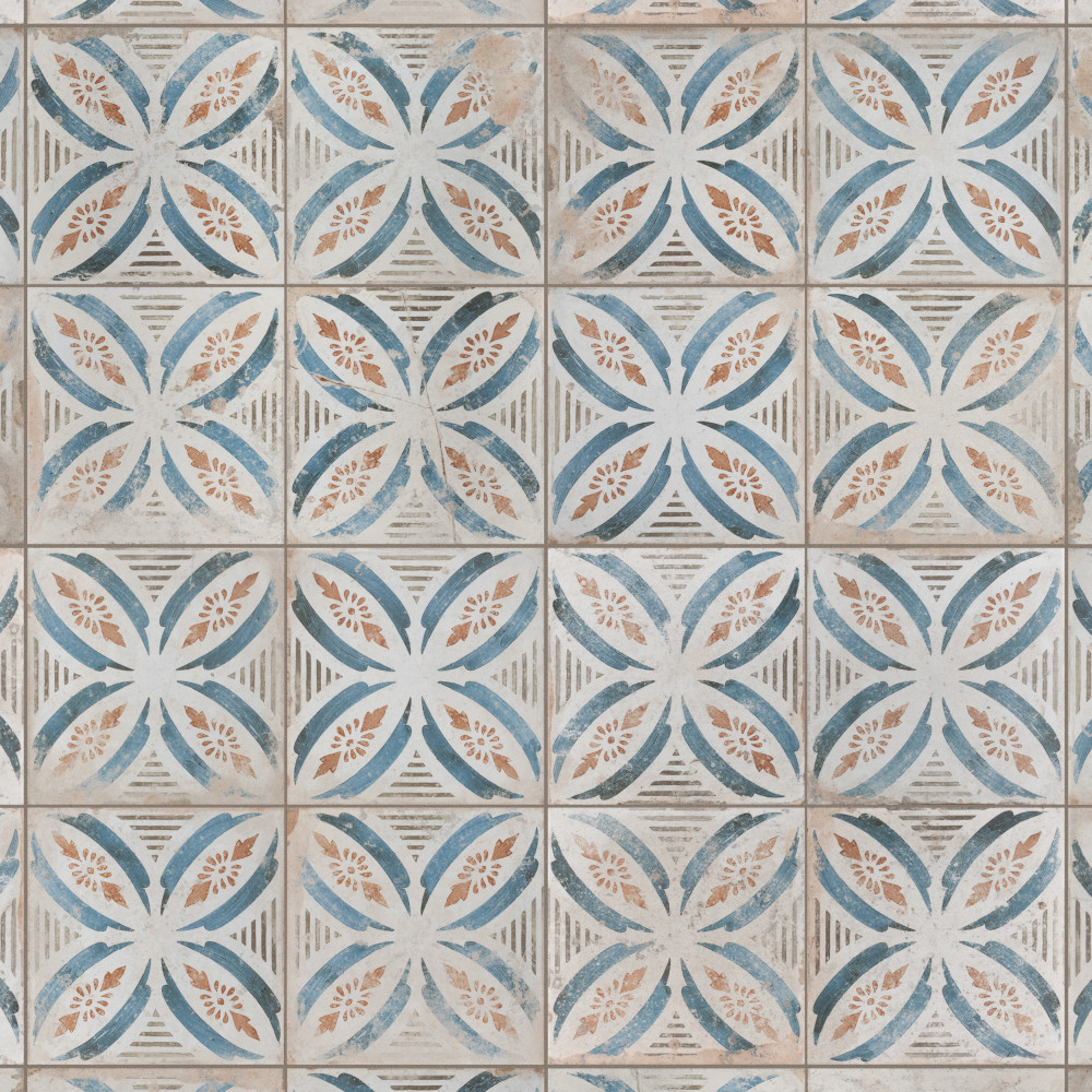 Kings Root Petal 17.63x17.63 Square Ceramic Floor and Wall Digital Pattern