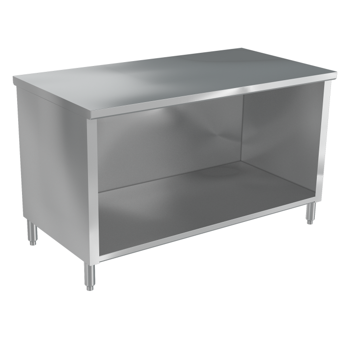 132- x 36-inch 4-Series Back of House Enclosed Base 14-Gauge Stainless Steel Work Table