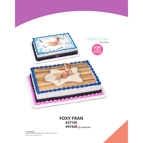 Foxy Fran The Magic of Cakes® PhotoCake® Enhanced Background and Icing Page