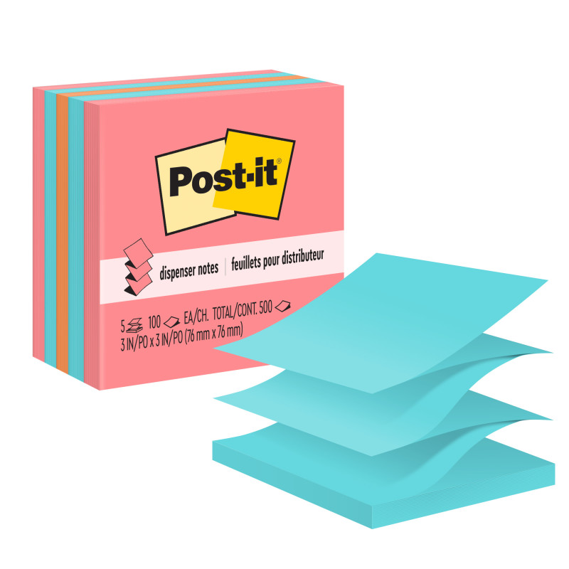 Pop-up+Notes%2C+3%22+x+3%22%2C+Assorted%2C+100+Sheets%2FPad%2C+5+Pads