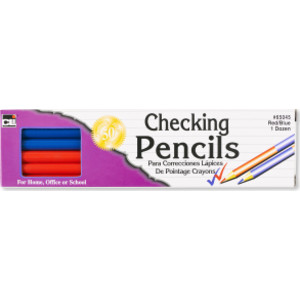 Checking Pencil, Combination Red and Blue Colored Leads, Box of 12