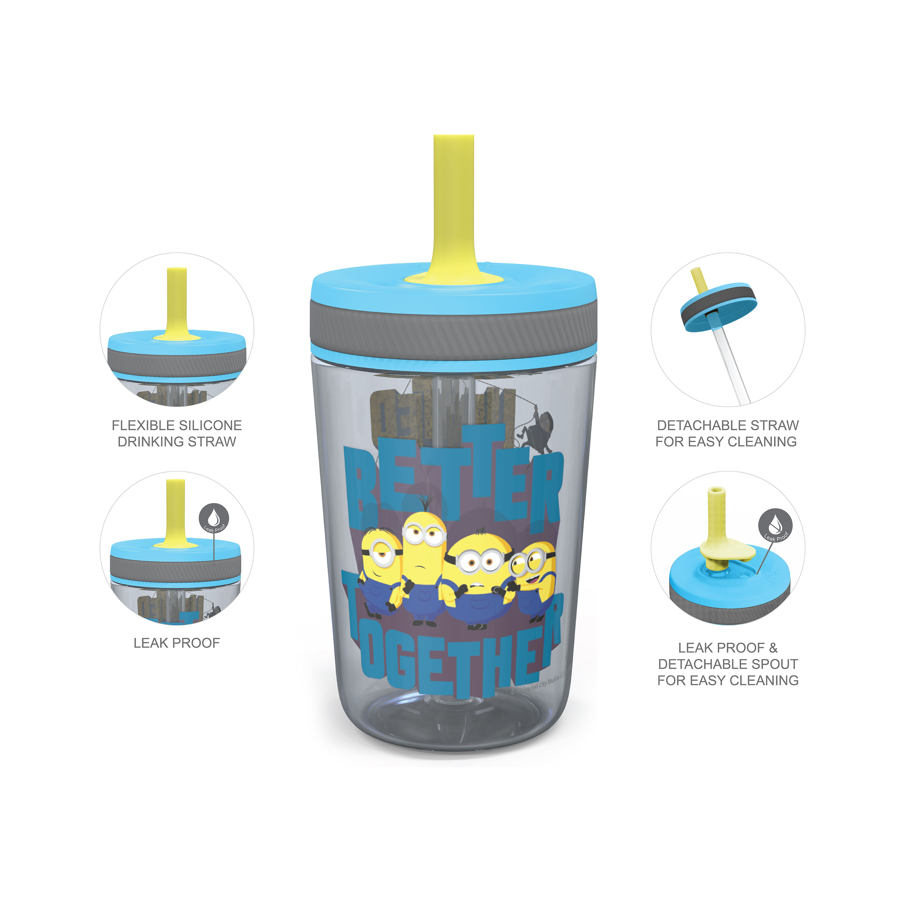 Minions 2 Movie 15  ounce Plastic Tumbler with Lid and Straw, Minions, 2-piece set slideshow image 7