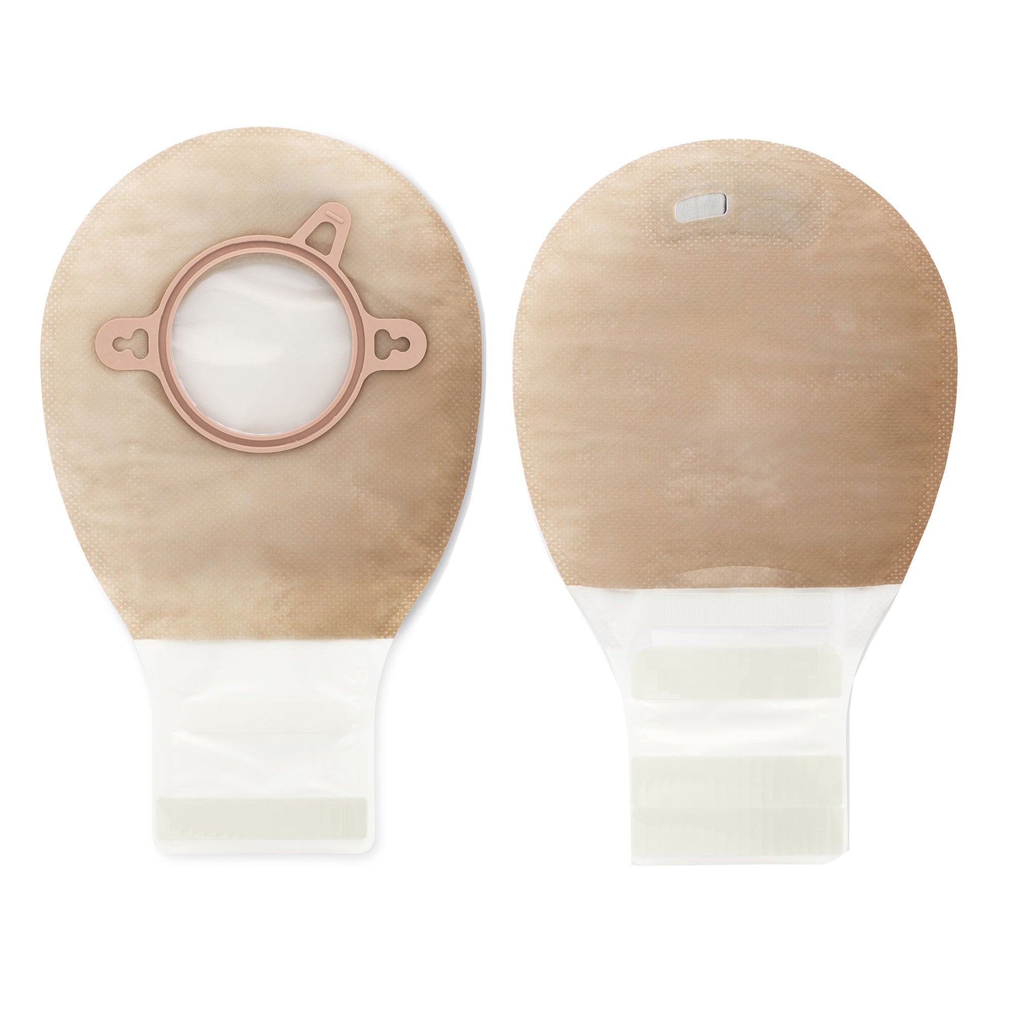 New Image™ 18283 Two-Piece Beige Ostomy Pouch, Pre-cut to Fit 57 mm, Red Match