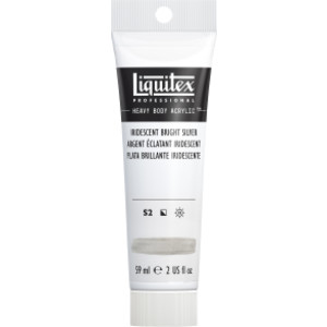 Professional Heavy Body Acrylic Paint, 59 mL Tube, Iridescent Bright Silver