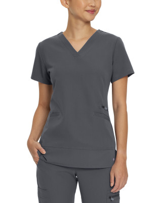 White Cross V-Tess Women&#8216;s 3-Pocket V-Neck Scrub Top-White Cross