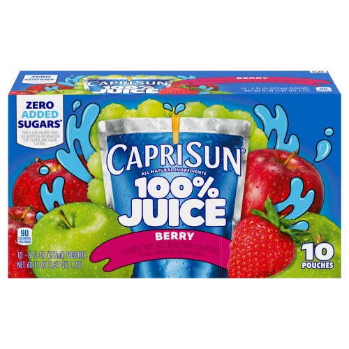 Capri Sun® 100% Juice Berry Flavored Juice Blend, 10 ct Box, 6 fl oz Pouches Image