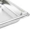 Fourth-size 1 ¼-inch-deep Super Pan V® stainless steel steam table pan