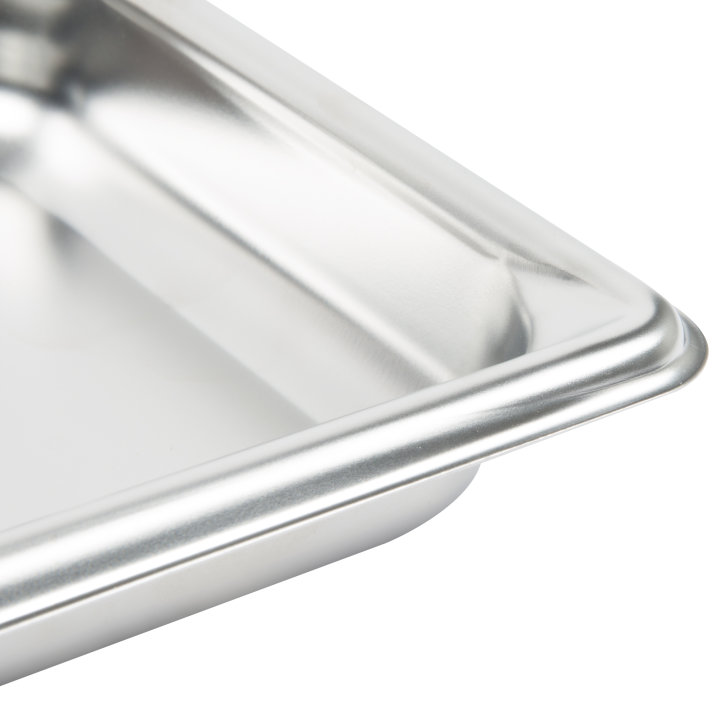 Fourth-size 1 ¼-inch-deep Super Pan V® stainless steel steam table pan