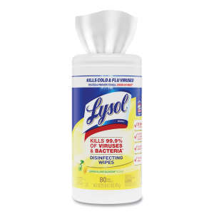 Reckitt Benckiser, Lysol Disinfectant Wipes Lemon & Lime Blossom,  80 Wipes/Container