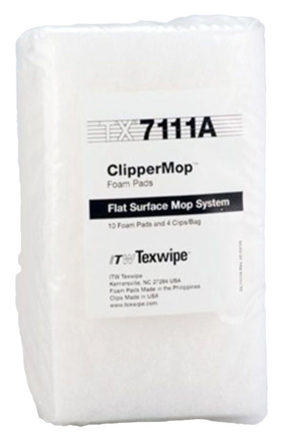 Cleanroom Mop Pad Kit Texwipe® ClipperMop™ White Foam Disposable