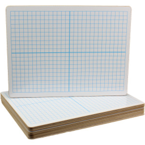 X Y Axis Dry Erase Board, Dual Sided, 9"W x 12"L, Pack of 12