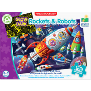 Puzzle Doubles - Glow In The Dark - Rockets & Robots