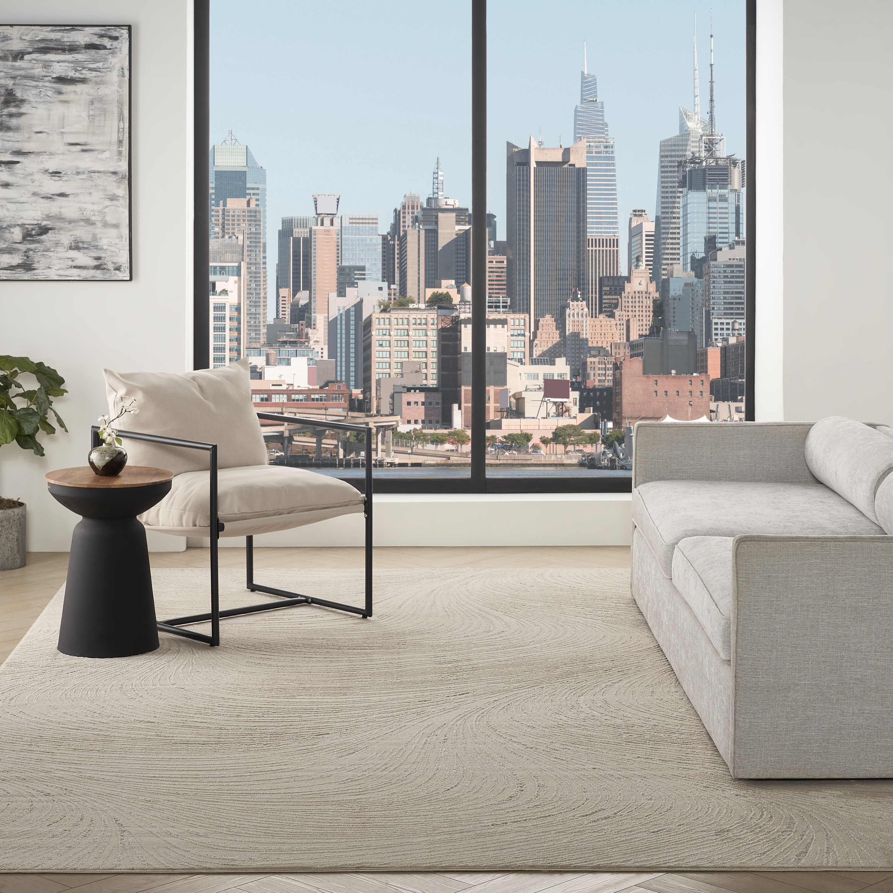 DKNY Central Park West 9' x 12' Beige Modern Indoor Rug