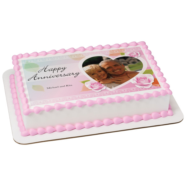 Anniversary Heart PhotoCake® Edible Image® Frame