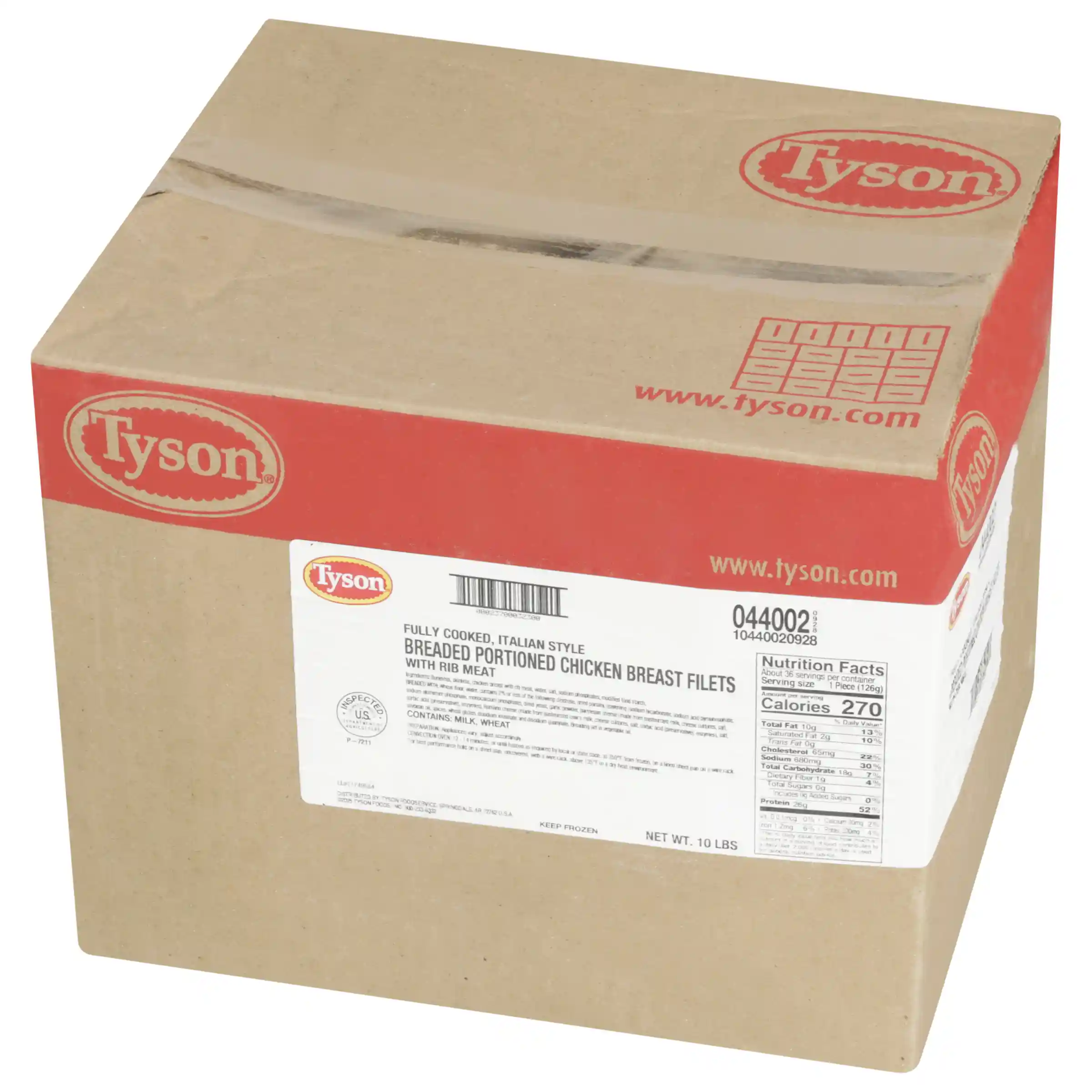 Tyson® Fully Cooked Breaded Italian Style Select Cut Chicken Breast Filets, 4.5 oz._image_5