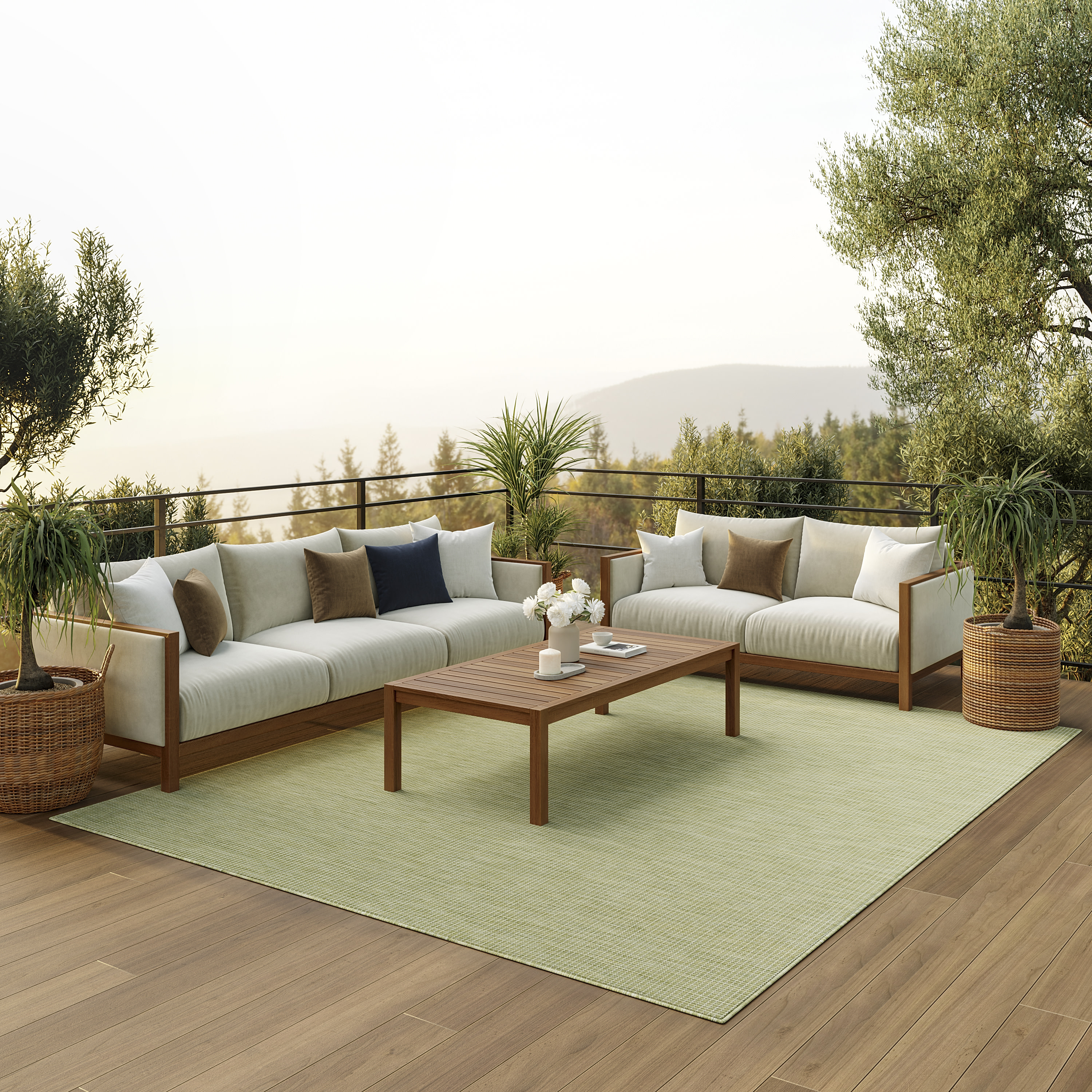 Nourison Positano 8' x 10' Green Modern Rug