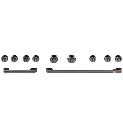 CAFÉ™ 48” Brushed Black Handle & Knob Set for Pro Range and Rangetop