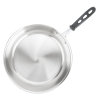 12-inch Tribute® 3-ply fry pan with natural finish and TriVent silicone handle