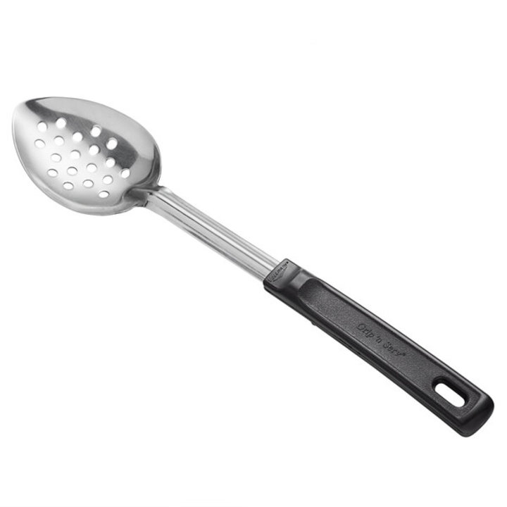 14-inch stainless steel perforated basting spoon with Grip ‘n Serv® handle in black