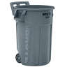 Rubbermaid Commercial, VENTED BRUTE, Wheeled, 44 gal, Plastic, Gray, Round, Receptacle