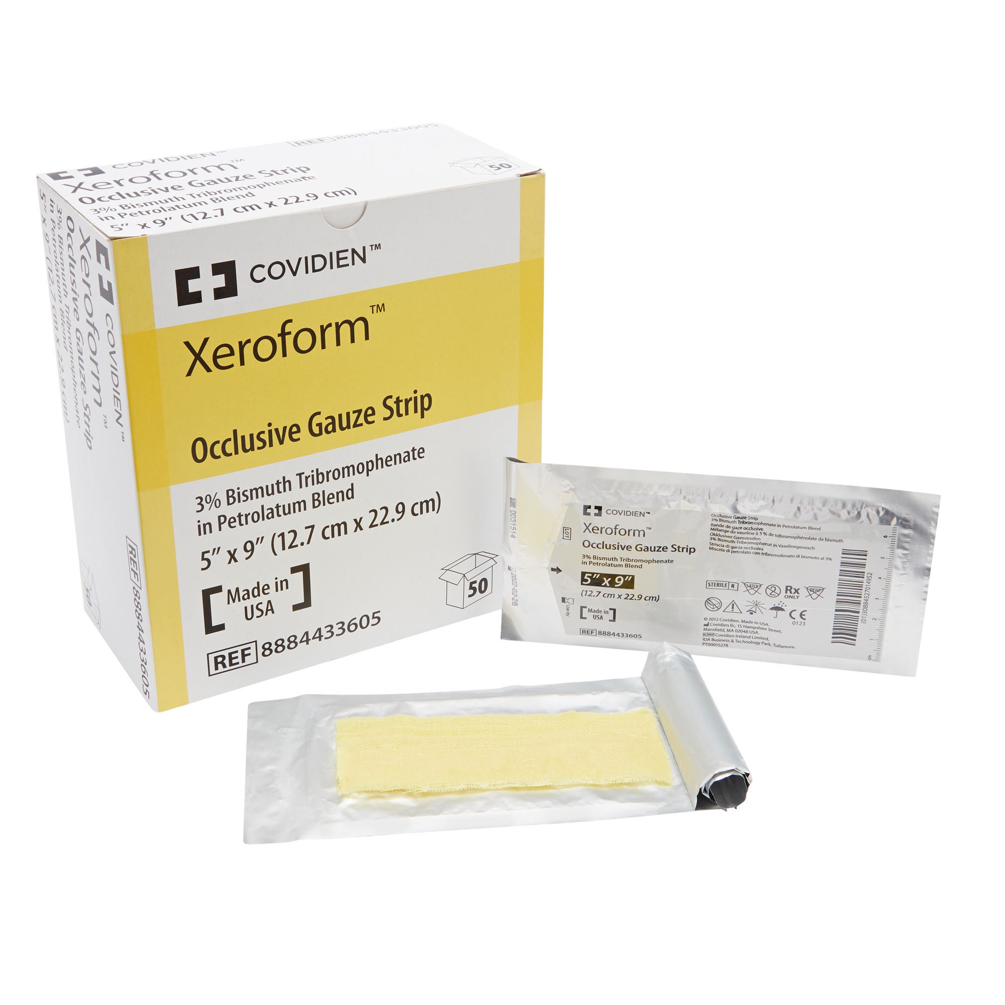 Covidien™ Xeroform™ Petrolatum Impregnated Dressing, 5 x 9 inch