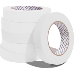 Masking Tape, 1" x 60 Yards, White, Pack of 6