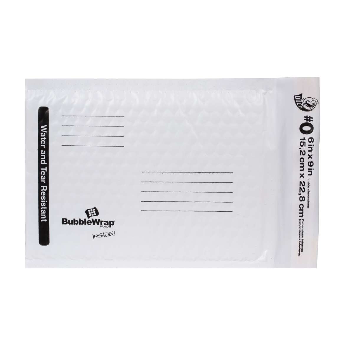 Bubble Wrap® Cushioned Poly Envelope - White, 6 in. x 9 in. Image