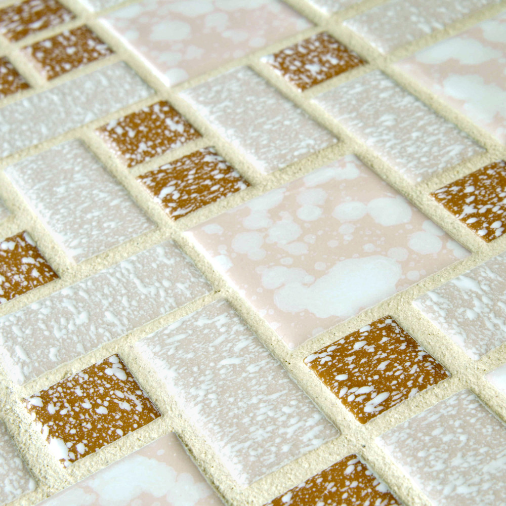 University Beige 11-3/4 in. x 11-3/4 in. Porcelain Mosaic Tile