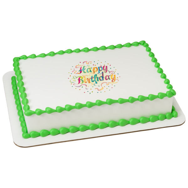 Happy Birthday Ribbons Edible Image®